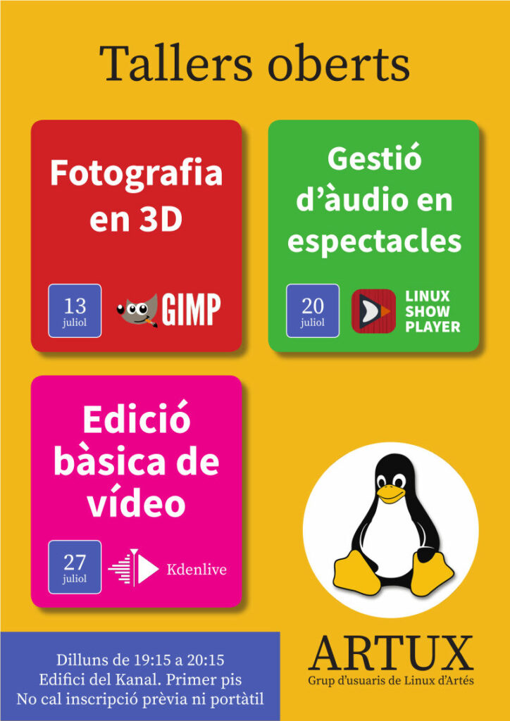 Cartell dels primers tallers oberts